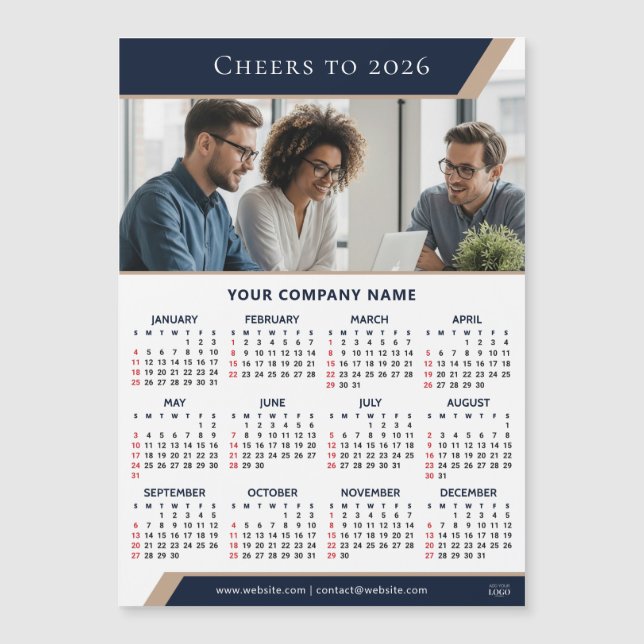 2026 Corporate Giveaway Photo Modern Fridge Magnet (Frente)