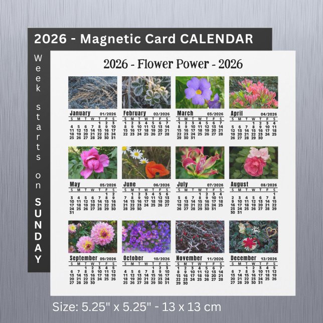 2026 Custom Flower magnetic white Calendar SU (Criador carregado)