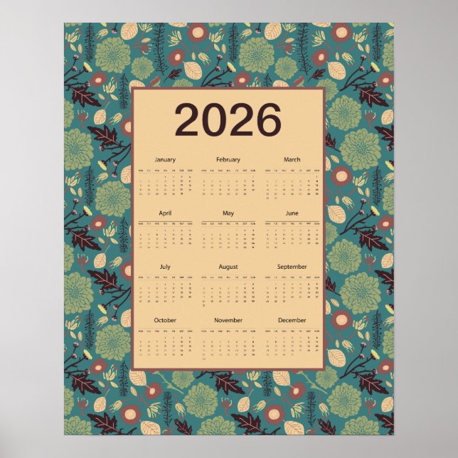 2026 Floral Calendar Poster (Frente)