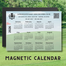 2026 Magnet Calendar Golf Club League Logo QR Code