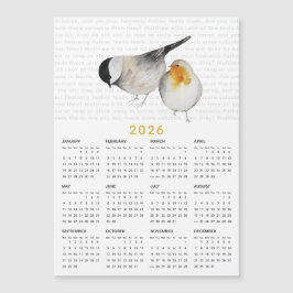 2026 Mateus 6:26 Magneta do Calendário de Aves Aqu