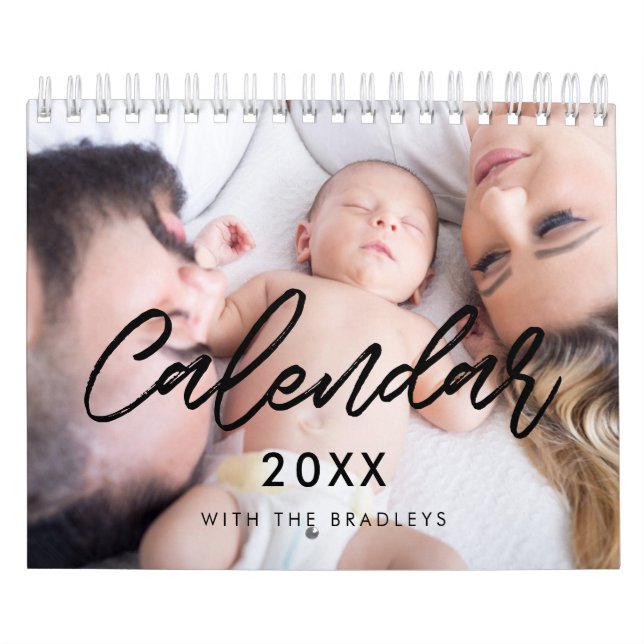 2026 moderno calendário fotográfico da família (Capa)