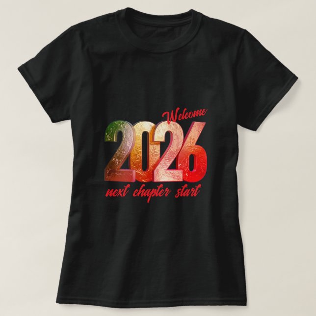 2026 NEW YEAR WOMENS BASIC T-SHIRT (Frente do Design)