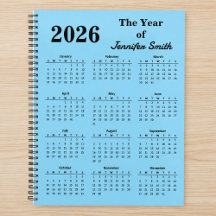 2026 O Ano do Nome Personalizado Planejador Person