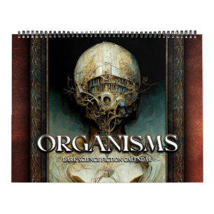 2026 Organismos 2 Calendário Surreal Dark Sci-Fi