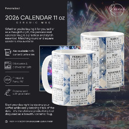 2026 Personalizado 11 oz. Caneca Cerâmica de Calen