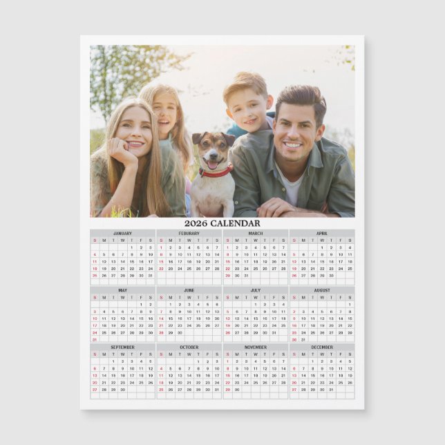 2026 Personalized Photo Calendar Magnet  (Frente)