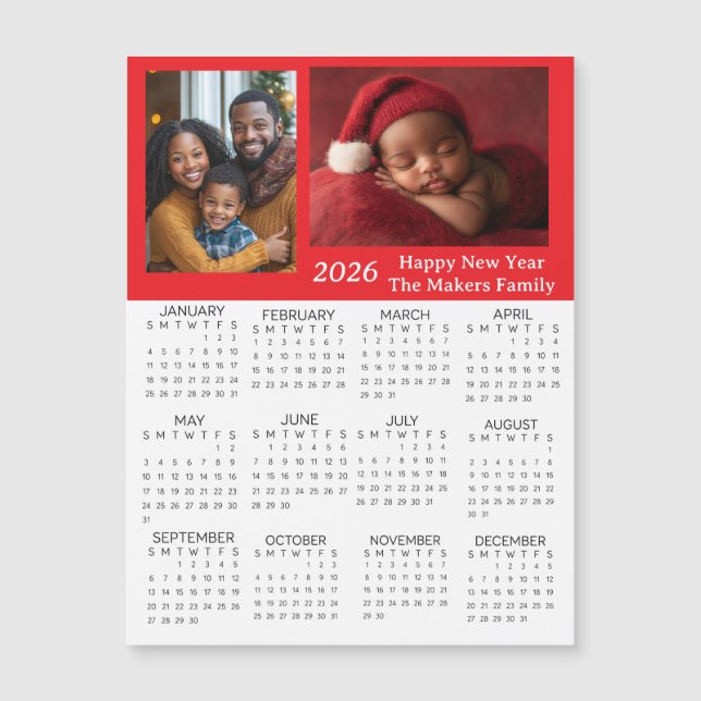 2026 Personalized Photos Mini Calendar (Frente)