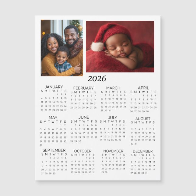 2026 Personalized Photos Mini Calendar (Frente)