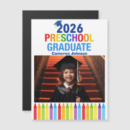 2026 Preschool Graduation Photo Custom Magnet Card