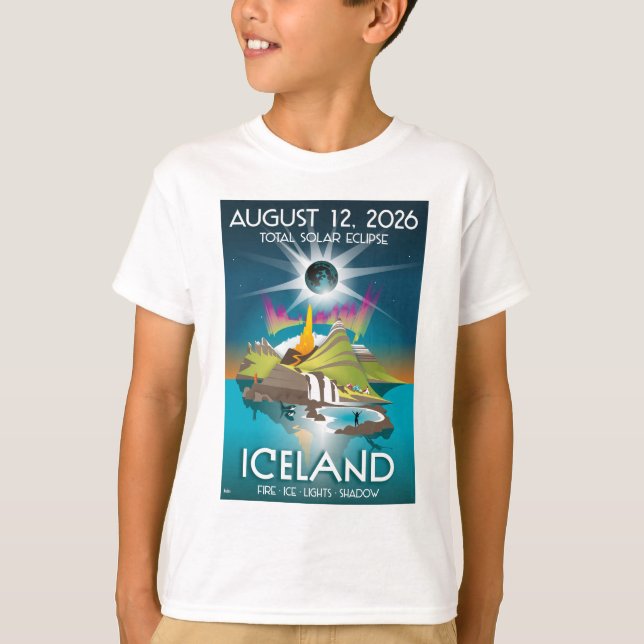 2026 total eclipse in Iceland - T-Shirt (Frente)