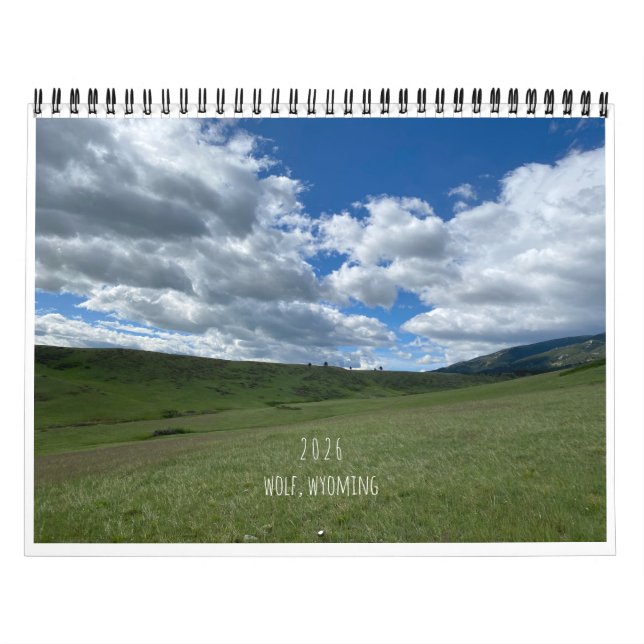 2026 Wolf, Calendário de Cenário de Wyoming (Capa)