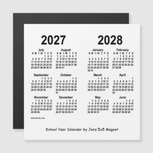 2027-2028 calendário branco do ano escolar por