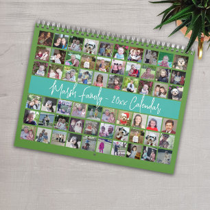 2027 - 60 Foto Moderno Calendário Família Verde Az
