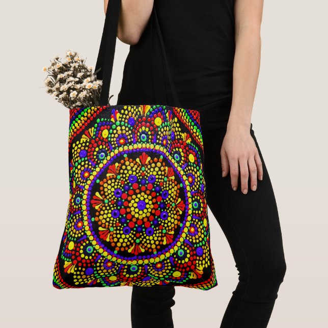203 - Red Mandala - Tote Bag (Close Up)