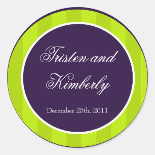 20 - 1,5" etiquetas verde limão & roxo do favor