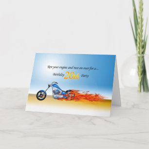 20 Birthday - Convite de festas de motocicleta