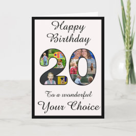 20 Birthday Happy 20 Texto e Modelo de Foto