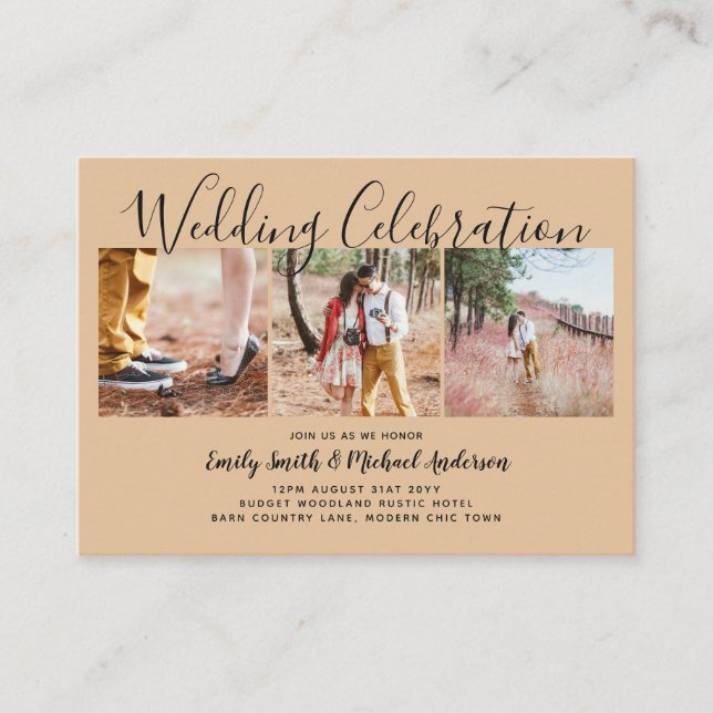 20 Convites de casamento FOTOGRÁFICOS DE Qualidade (Frente)