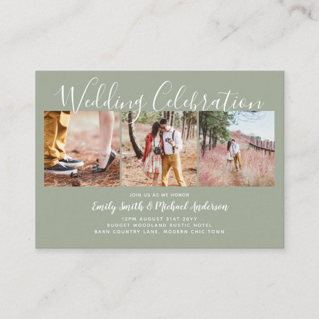 20 Convites de casamento FOTOGRÁFICOS DE Qualidade (Frente)