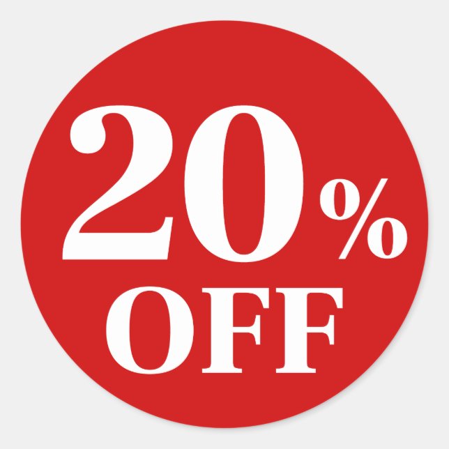 20% DE DESCONTO Adesivo Redondo Clássico Fundo Ver (Frente)
