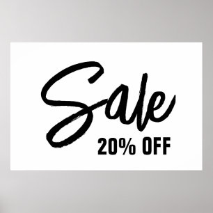 20% de Sinal de Venda, Poster de Venda Grande para