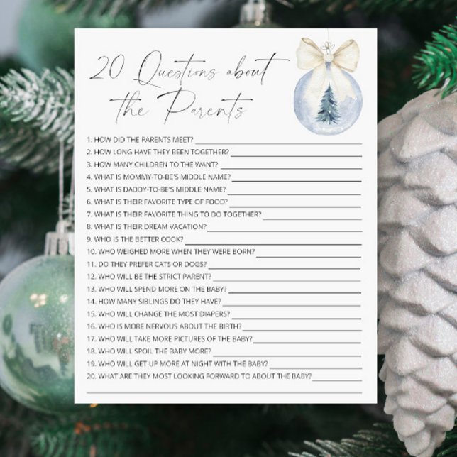 20 perguntas aos pais - Jogo do Chá de fraldas de  (Criador carregado)