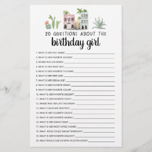20 Perguntas Sobre a Menina do Aniversário Jogo Ed