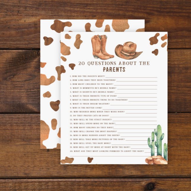 20 Perguntas sobre o jogo de chá de fraldas dos Pa (Criador carregado)