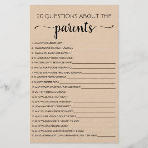 20 Perguntas sobre o jogo de Chá de fraldas dos Pa