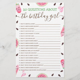 20 Perguntas Sobre O Jogo Editável Da Rapariga De