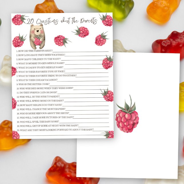 20 Perguntas sobre os pais - jogar chá de fraldas (Criador carregado)