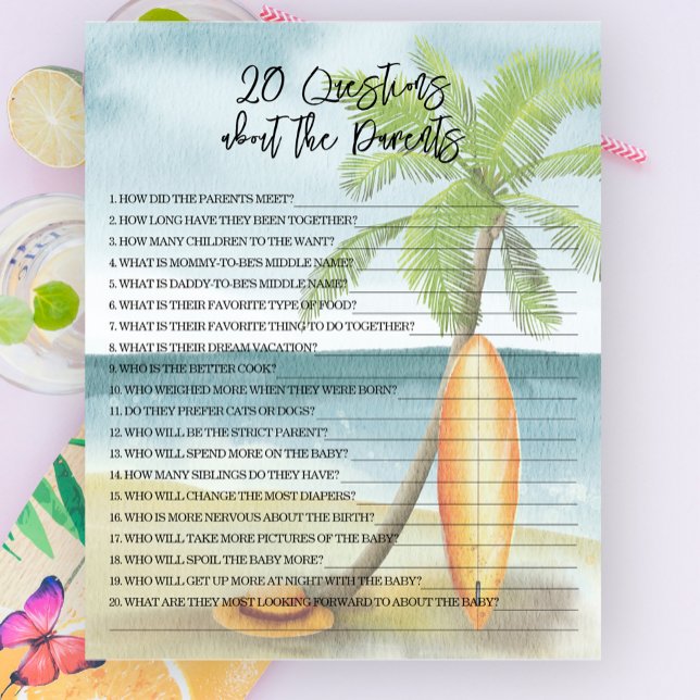 20 Perguntas sobre os Pais - jogo para chá de bebê (Criador carregado)