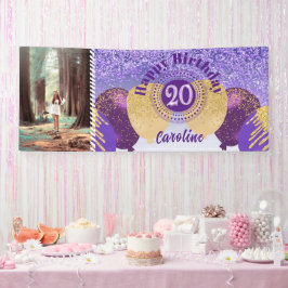 20 Roxo Aniversário e Balões