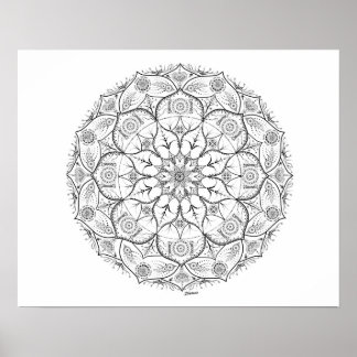 20" x 16", Mandala Dot Work Poster (Matte)