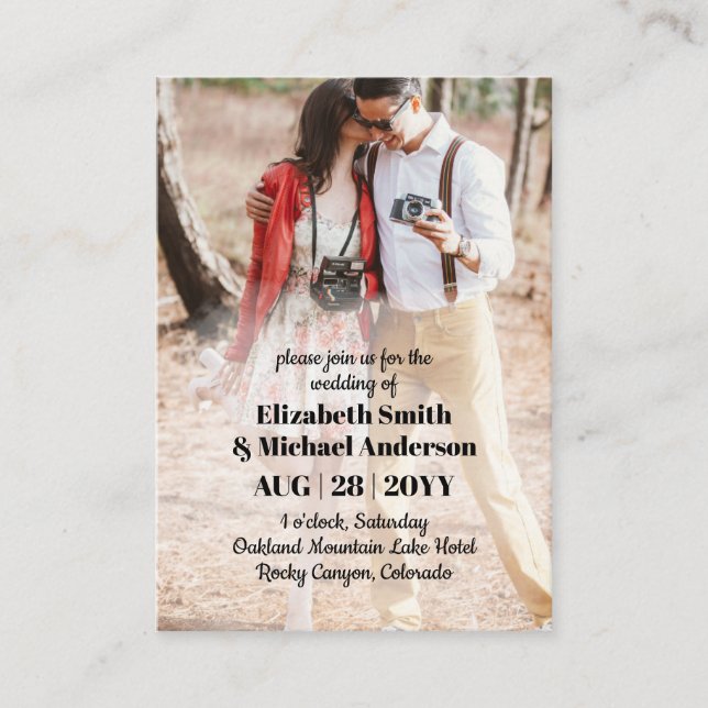 20 x Convite de casamento FOTO de Orçamento com EN (Frente)