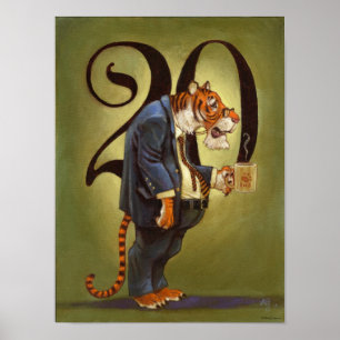 20o Impressão do tigre da reunião