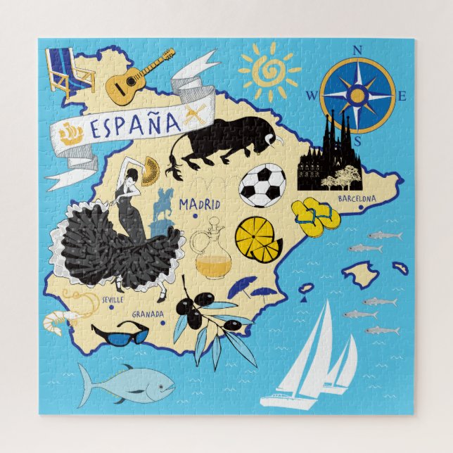 20x20 Mapa de Quebra-cabeça de Espanha para Pessoa (Vertical)