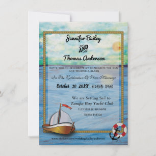 20XX Convite Para Casamento Por Aquarela De Barcos
