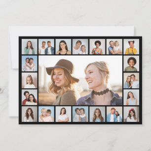 21 Cartão de Saudação Editável de Colagem de Fotos