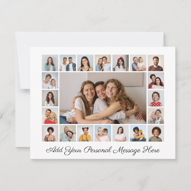 21 Colagem de Fotos Adicionar Seu Próprio Cartão D (Frente)