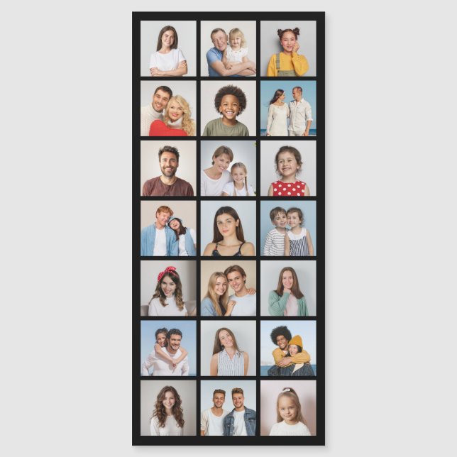 21 Colagem de Fotos Cartão Magnético Fino Cor Edit (Frente)