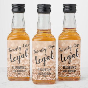 21 e Mini Personalizada com Glitter Dourado do Ros