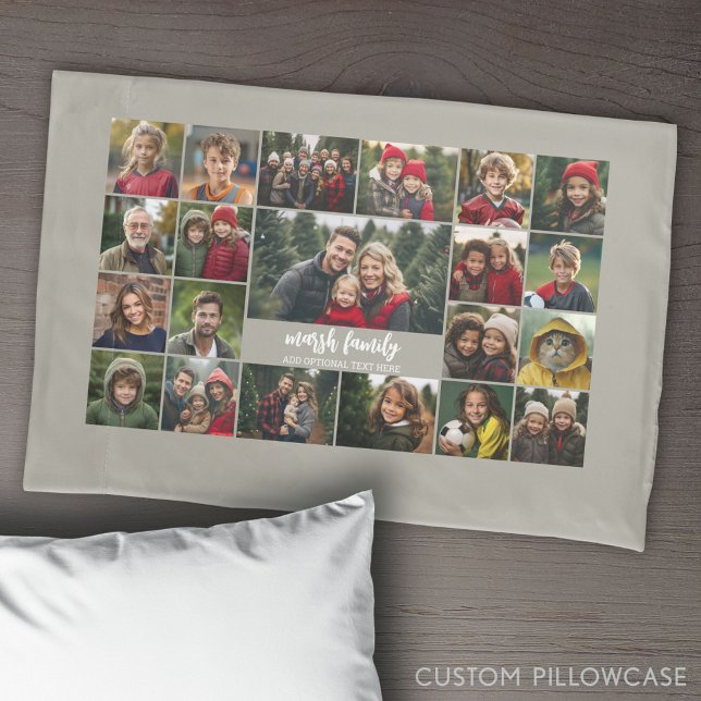 21 Grade de Colagem de Fotos com 2 caixas de texto (Create Your Own Photo Collage Pillowcase)