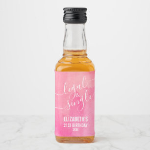 21 Mini personalizada rosa legal e Solteiro