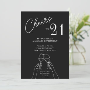 21 ruas animadoras convite de aniversário elegante