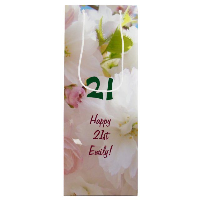 21 sacolas de presente Feliz Aniversário de 21 ano (Frente)