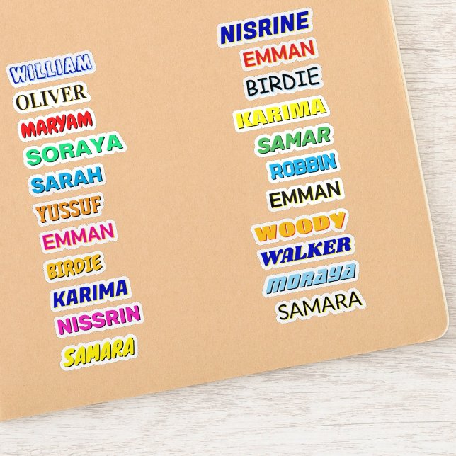 22 unidades (Vinil à Prova d'Água) Adesivos de Nom (custom name stickers bulk
)