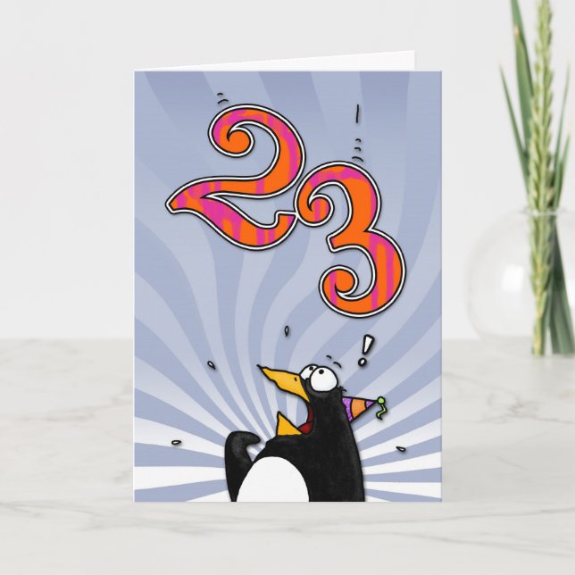 23.º aniversário - Cartão surpresa para o pinguim (Frente)