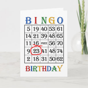 23.o Cartão Bingo de Aniversário